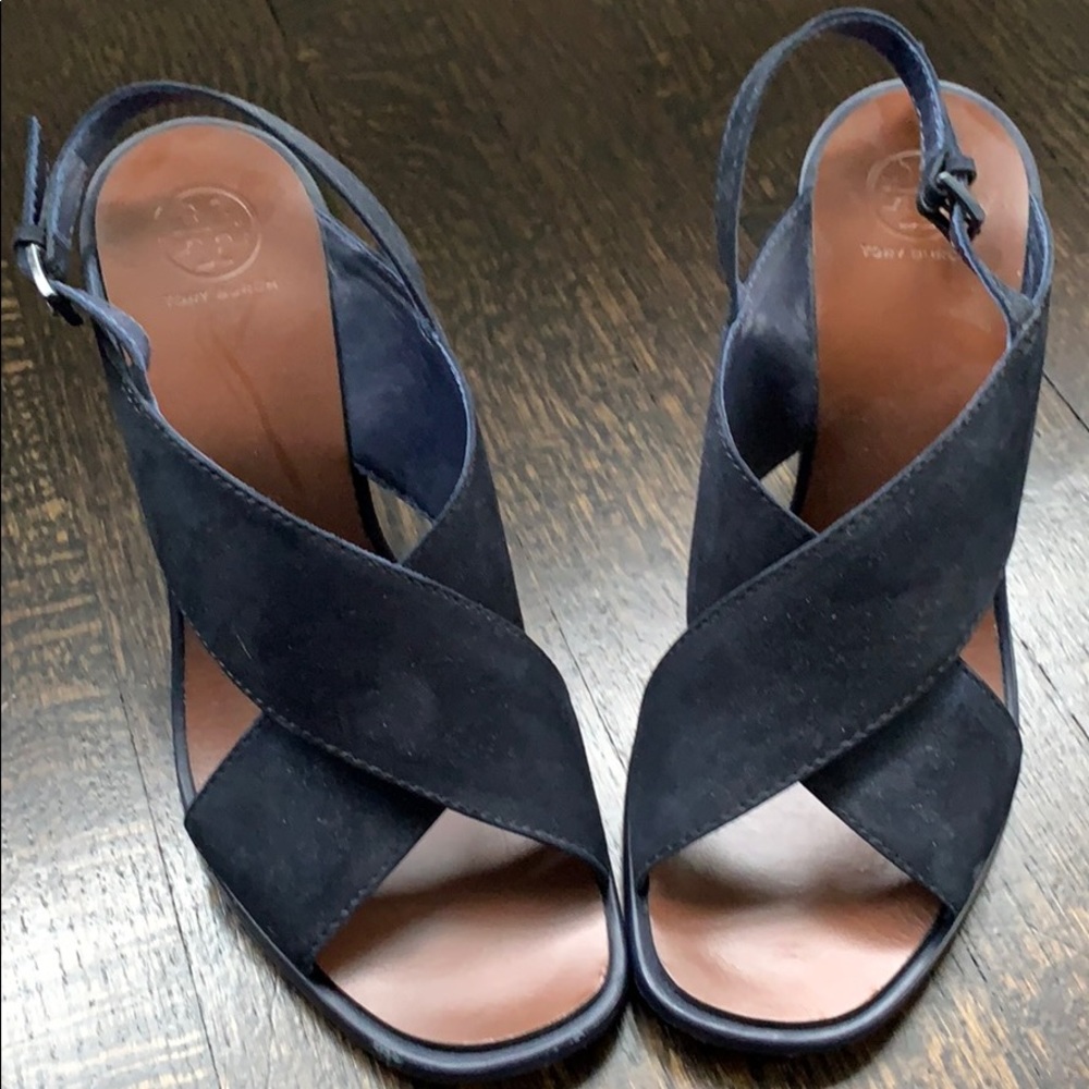 Tory Burch wedge sandals.